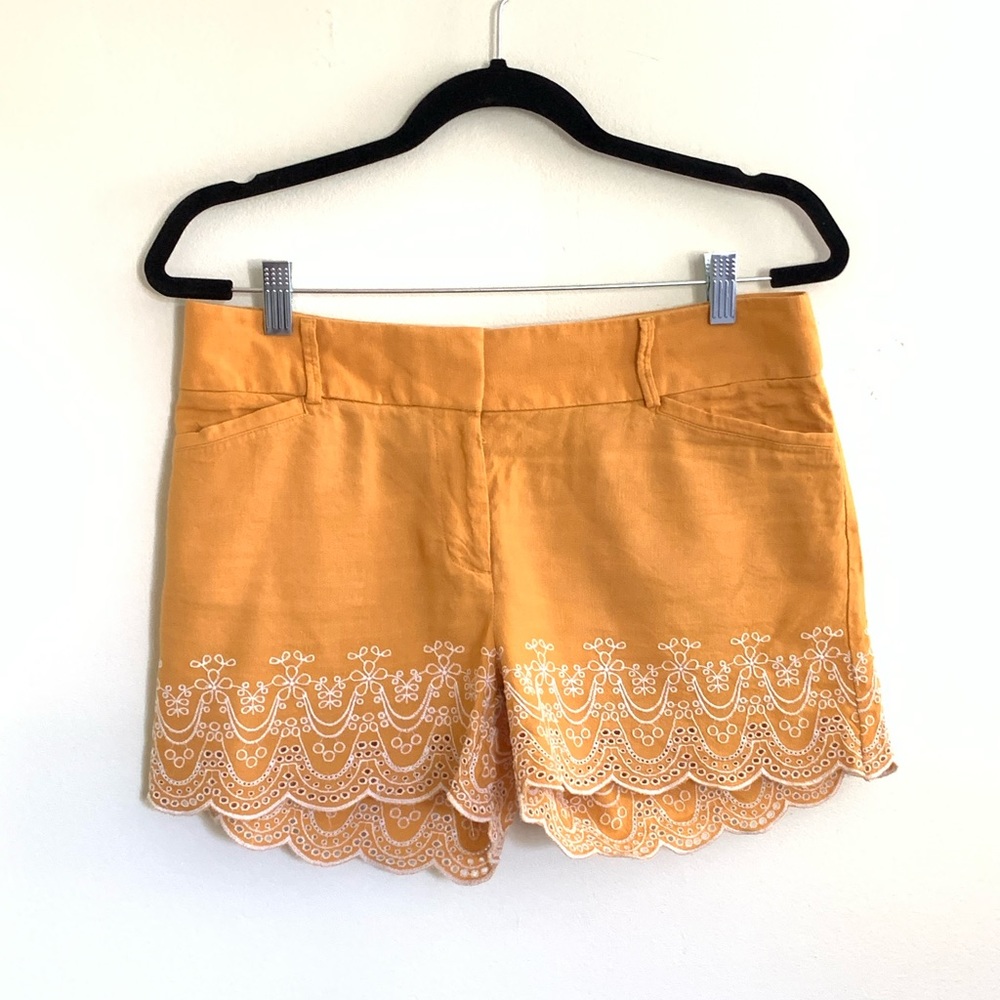 Loft (Outlet) Linen Embroidered Shorts